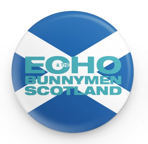 Official Echo & The Bunnymen ‘Scotland’ button badge.