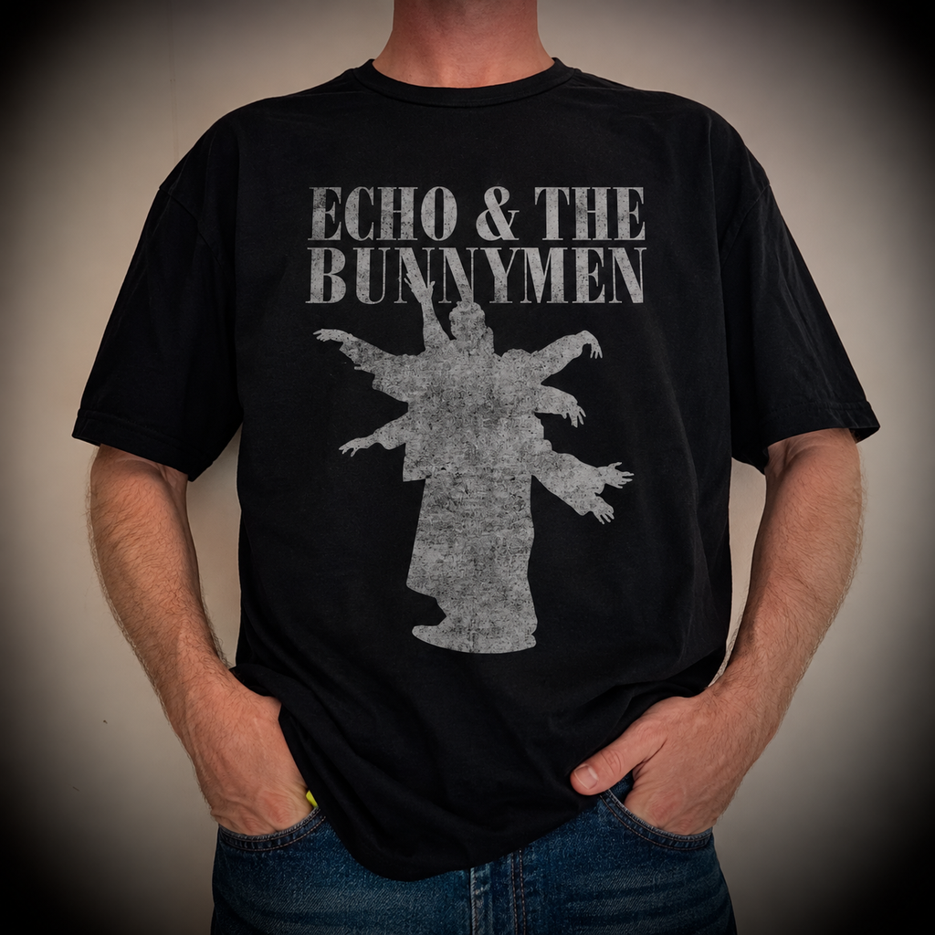 Official Echo & The Bunnymen Wavy Arms aged shirt