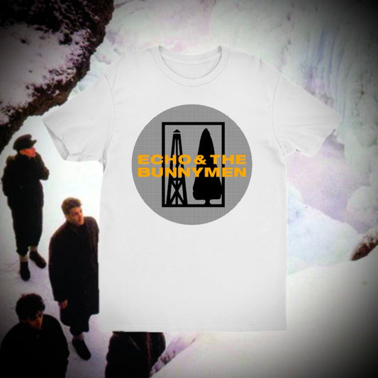 Official Echo & The Bunnymen Vintage Round Logo T-Shirt.