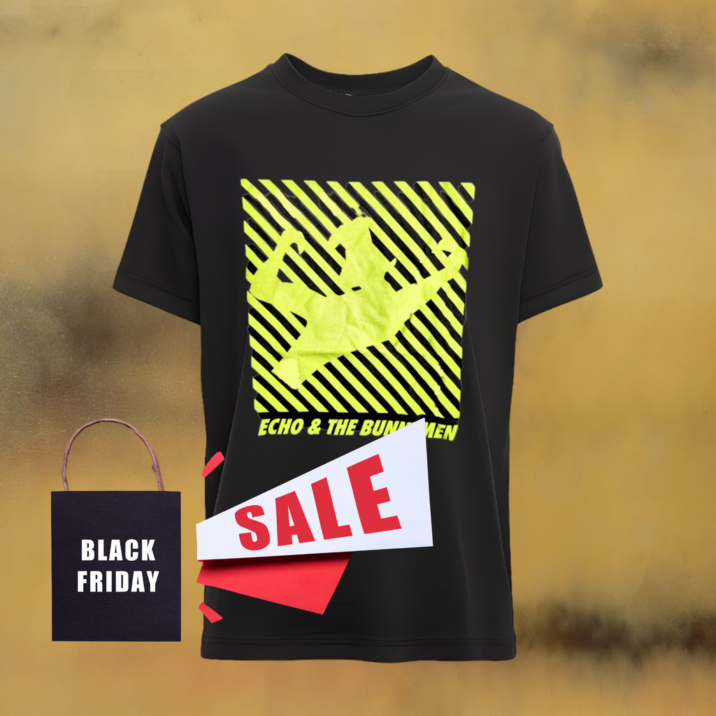 Official Echo & The Bunnymen Yellow Strip Design T-Shirt