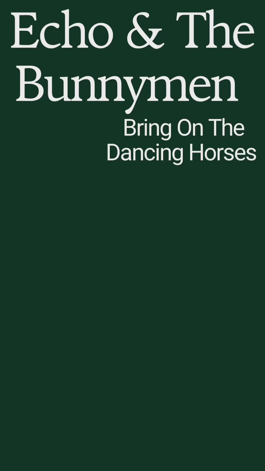 Echo & The Bunnymen ‘Bring On The Dancing Horses’ Vintage T-Shirt