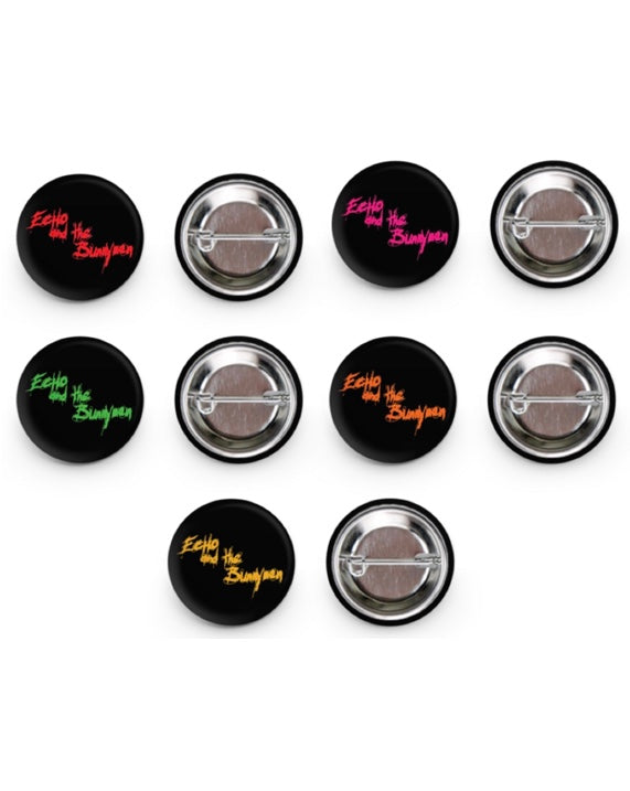 Official Echo & The Bunnymen set of 5 scratchy writing button badges